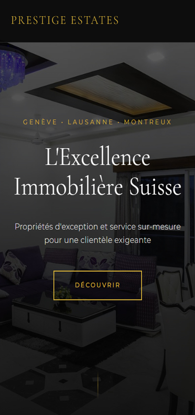 Aperçu mobile du Template Immobilier Premium pour agences immobilières