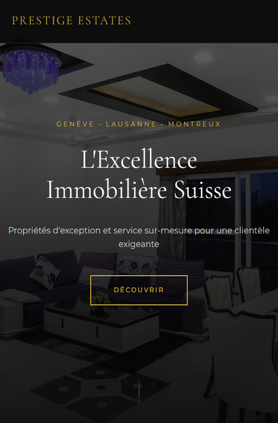 Aperçu tablette du Template Immobilier Premium, site responsive pour agents immobiliers