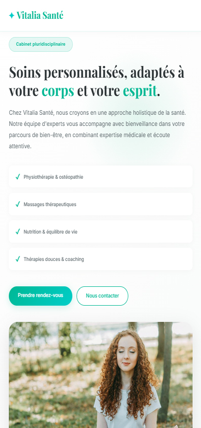 Aperçu mobile du Template Santé Premium pour cabinets médicaux